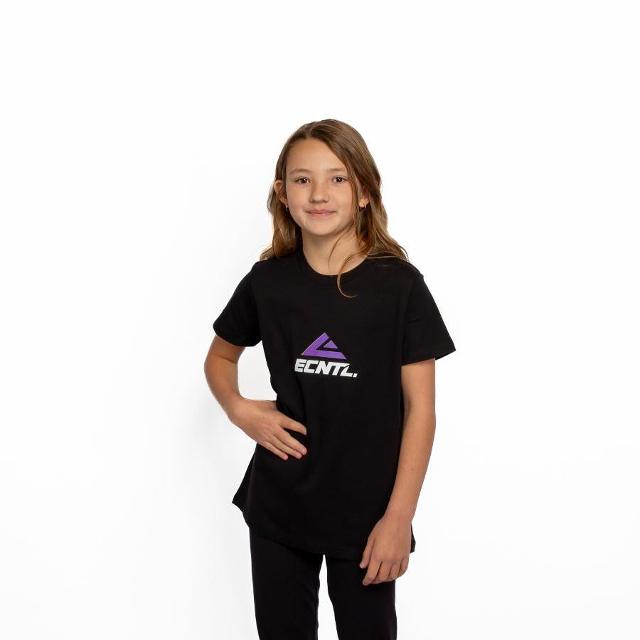 STACKED 2 TONE TEE BLACK/PURPLE
